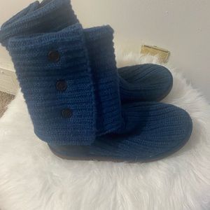 Royal Blue Knitted Ugg Boots